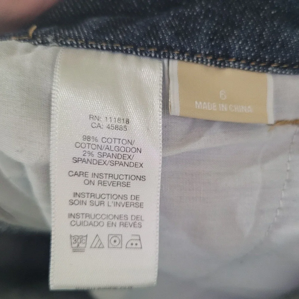 Y2K Michael Kors Blue Denim Straight Mid Rise‎ Dark Wash Wide Leg Jeans Womans 6